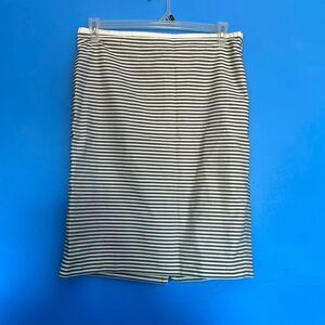The Limited Women’s Skirt Size 14 Blue White Striped Side Zip Career Casual